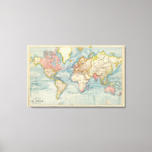 Old World  Map 1883 Antique map Canvas Print