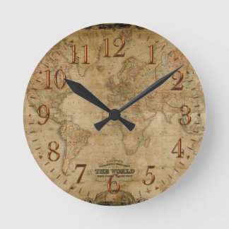 Old World Map Antique History Designer Clock