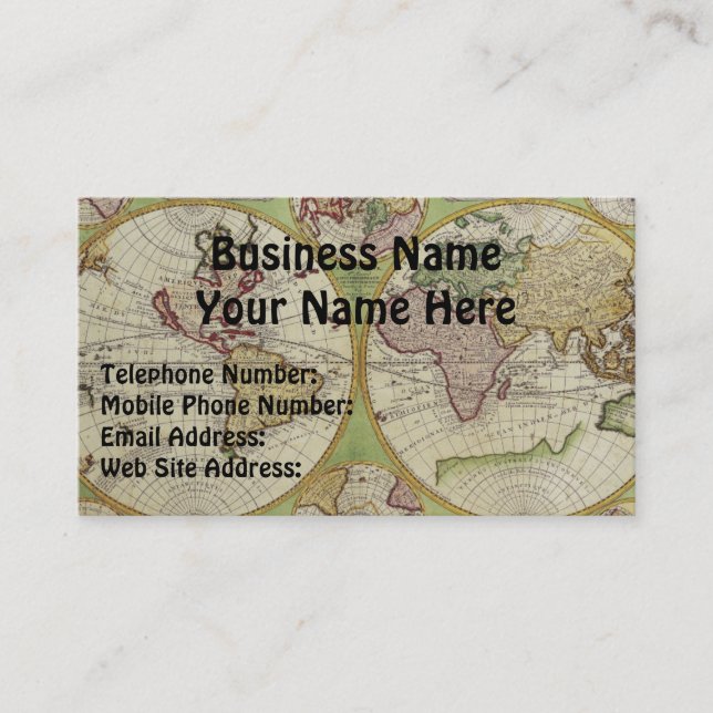 OLD WORLD MAP Business & Profile Cards (Front)