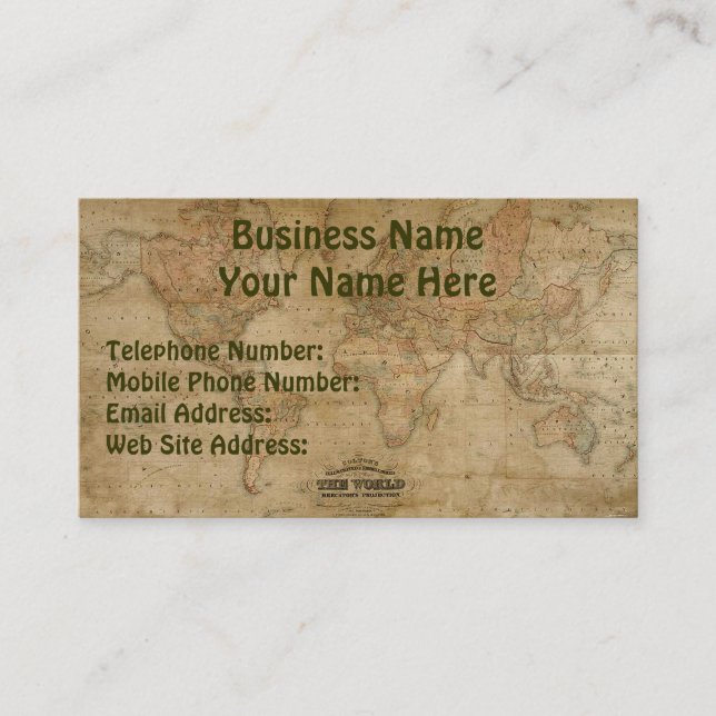 OLD WORLD MAP Business & Profile Cards (Front)