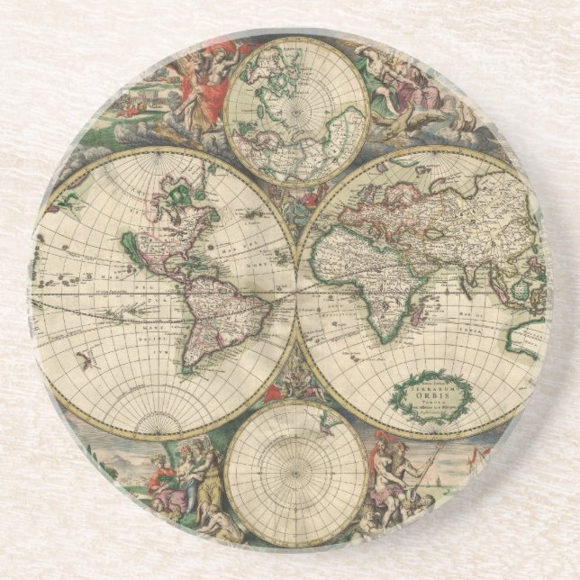 Old world map coaster (Front)