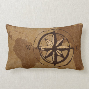 Old World Map Decor Pillow
