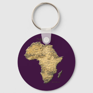 Old World Map Designer Gift Key Ring