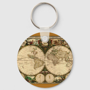 Old World Map  Gifts Key Ring