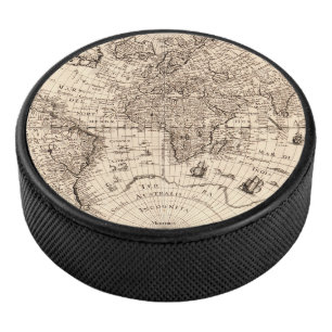 Old World Map Hockey Puck
