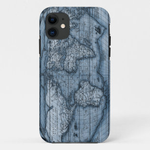 Old World Map In Blue Case-Mate iPhone Case