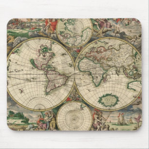 Old world map mouse pad