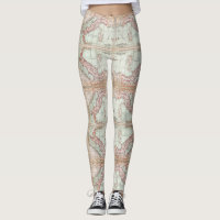 Old World Map of Italy Leggings