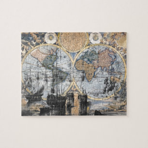 Old World Map - Out to Sea Jigsaw Puzzle