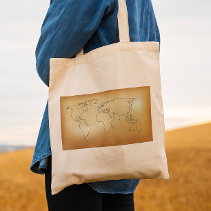 Old World Map Tote Bag