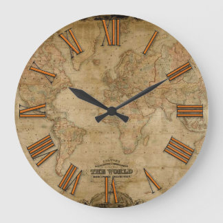 Old World Map Vintage History Designer Clock