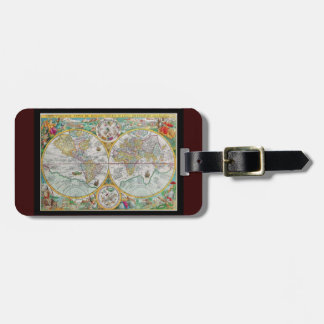 Old World Map with Colourful Artwork Luggage Tag