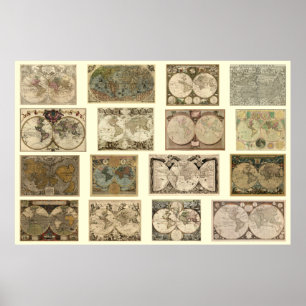 Old World Maps - 16 maps from over the Centuries Poster