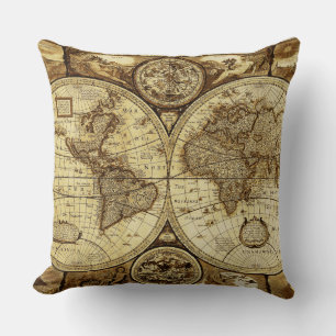 old world Maps Beautiful Cushion