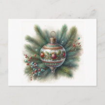 Old World Nostalgia with Pine Christmas Ornament