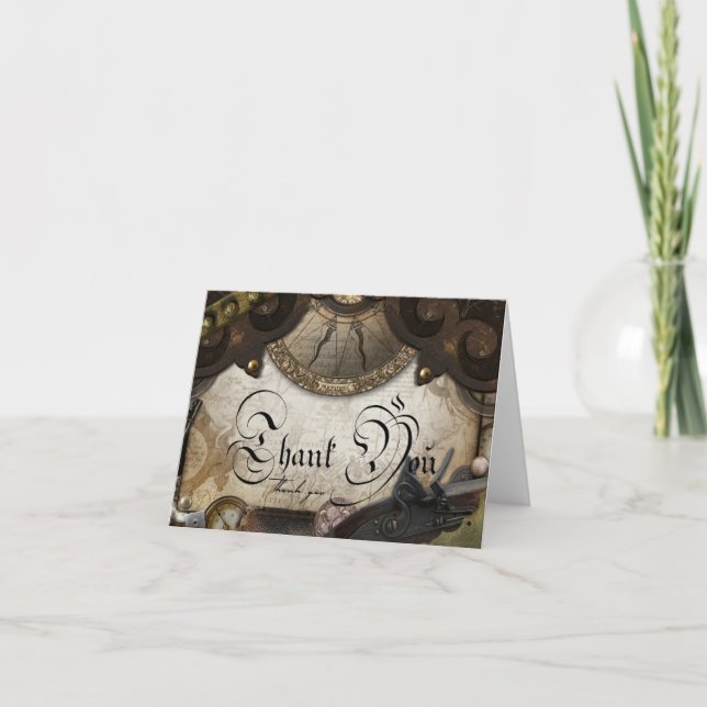 Old World Pirate Themed Thank You Card (Front)