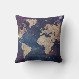 Old World Purple Celestial Star Map Cushion