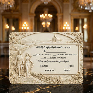 Old World Romantic Architectural Arch RSVP Card
