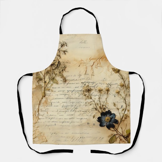 Old World Romantic Parchment Letter Apron (Front)