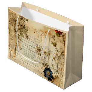 Old World Romantic Parchment Letter Large Gift Bag