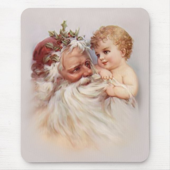 Old World Santa and Cherub Mouse Pad (Front)