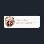 Old World Santa Christmas<br><div class="desc">This return address label design features and old world Santa with town buildings behind him. There is an ornate frame around the Santa with the Name and address in a light beige font.</div>