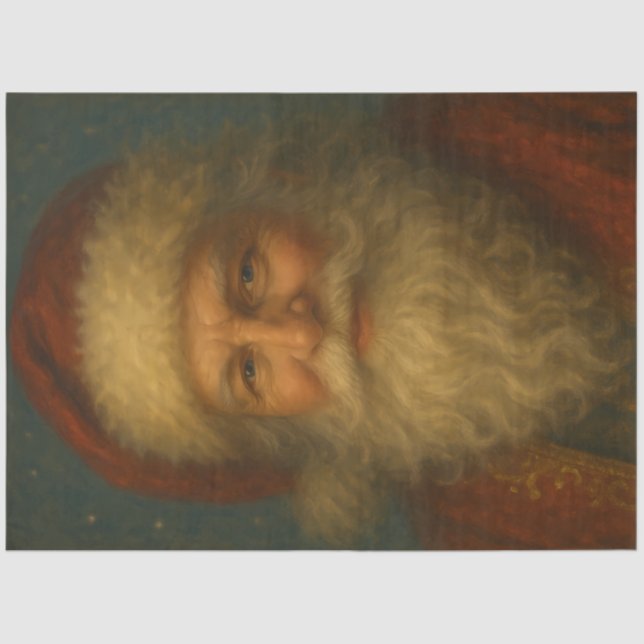 Old World Santa Classic Christmas Portrait  Tissue Paper (Front)