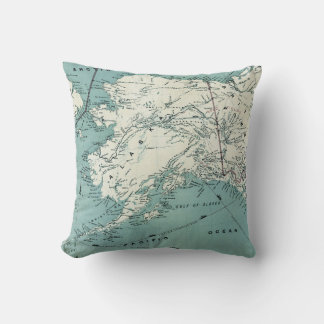 Old World Sea Map Throw Pillow