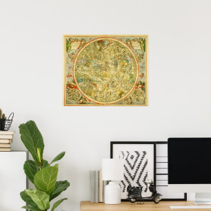 Old World Typography Map Poster