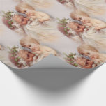 Old World Victorian Santa Claus and Cherub Wrapping Paper<br><div class="desc">Victorian Old World Santa Claus and cherub with flowing white beard,  hat and holly trim.</div>
