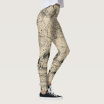 Old World Vintage Map Leggings<br><div class="desc">If you love vintage maps you'll love these leggings that feature and old world map in beige and black. Wear them in style!!</div>