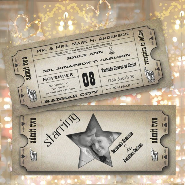 Old World Vintage Mediaeval Ticket Wedding Invitation (Creator Uploaded)