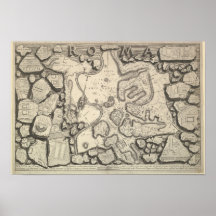 Old World Vintage Roman Map Drawing