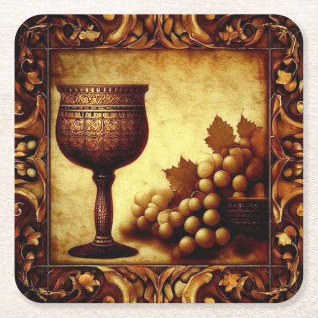 Old World Wine Coaster / Chalices and Goblets 02 (Front)