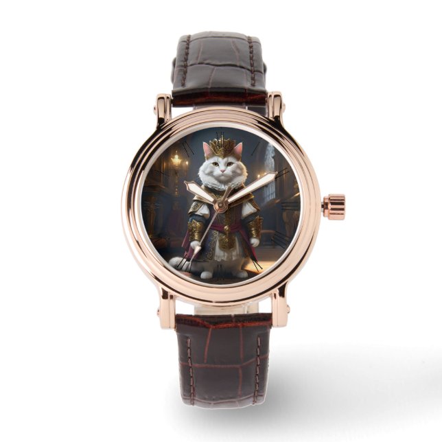 Old Worldly White Renaissance Cat,  Watch (Front)