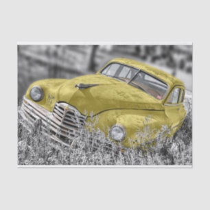 Old Yellow Car Tissue Paper