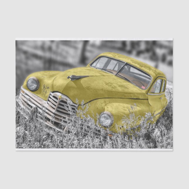 Old Yellow Car Tissue Paper (Front)