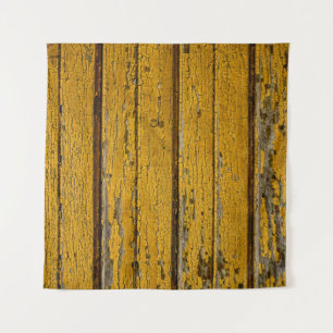 Old yellow door or fence with different paint, nat tapestry