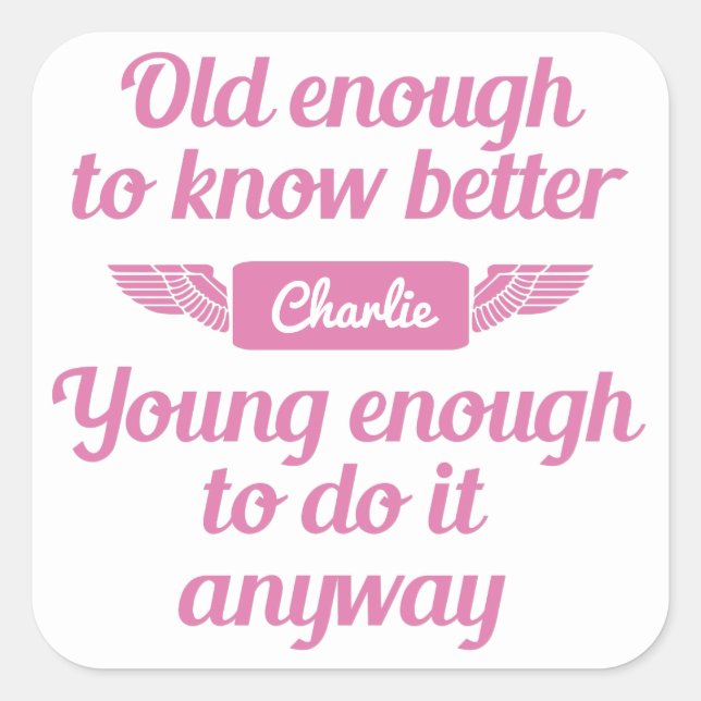 "Old & Young" custom name stickers (Front)