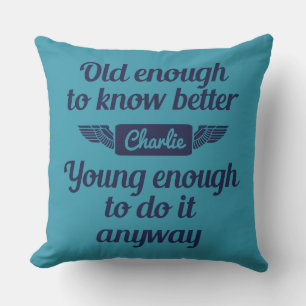 "Old & Young" custom name throw pillows