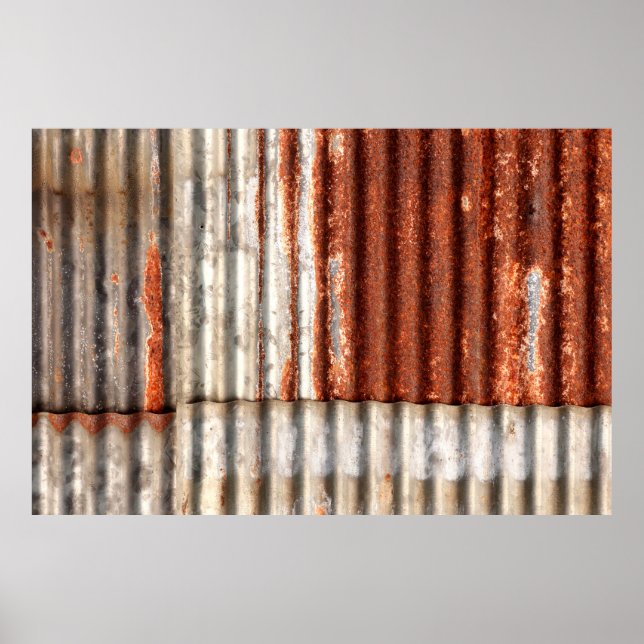 old zine and rusty corrugated texture background.  poster (Front)