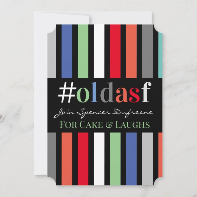 #oldasf Birthday Party Fun Invitation (Front)