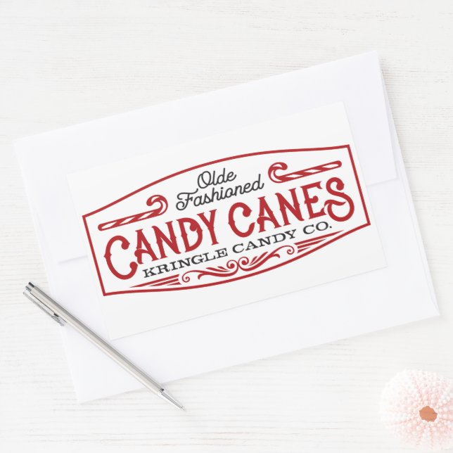 Olde Fashion candy canes Christmas company sticker (Envelope)