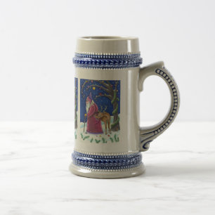 OLDE WORLD BELSNICKLE & HUNGRY REINDEER, CHRISTMAS BEER STEIN