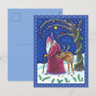 OLDE WORLD BELSNICKLE & HUNGRY REINDEER, CHRISTMAS HOLIDAY POSTCARD