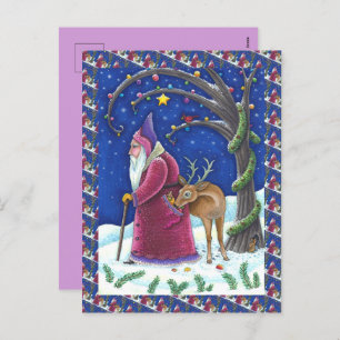 OLDE WORLD BELSNICKLE & HUNGRY REINDEER, CHRISTMAS HOLIDAY POSTCARD