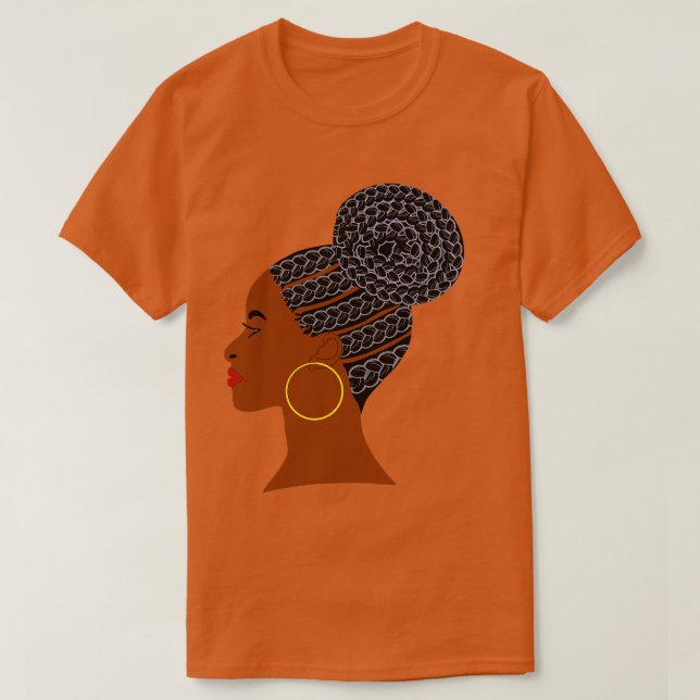 Older African American Woman Grey Hair Cornrows T-Shirt (Design Front)