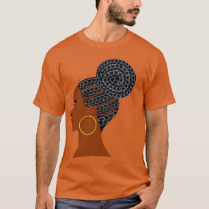 Older African American Woman Grey Hair Cornrows T-Shirt