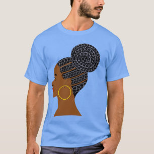 Older African American Woman Grey Hair Cornrows T-Shirt