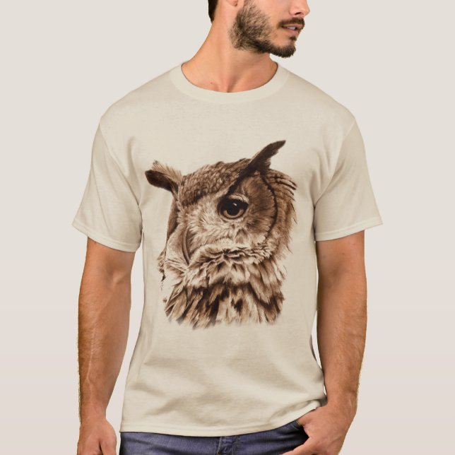Older and wiser owl art t-shirt (Front)